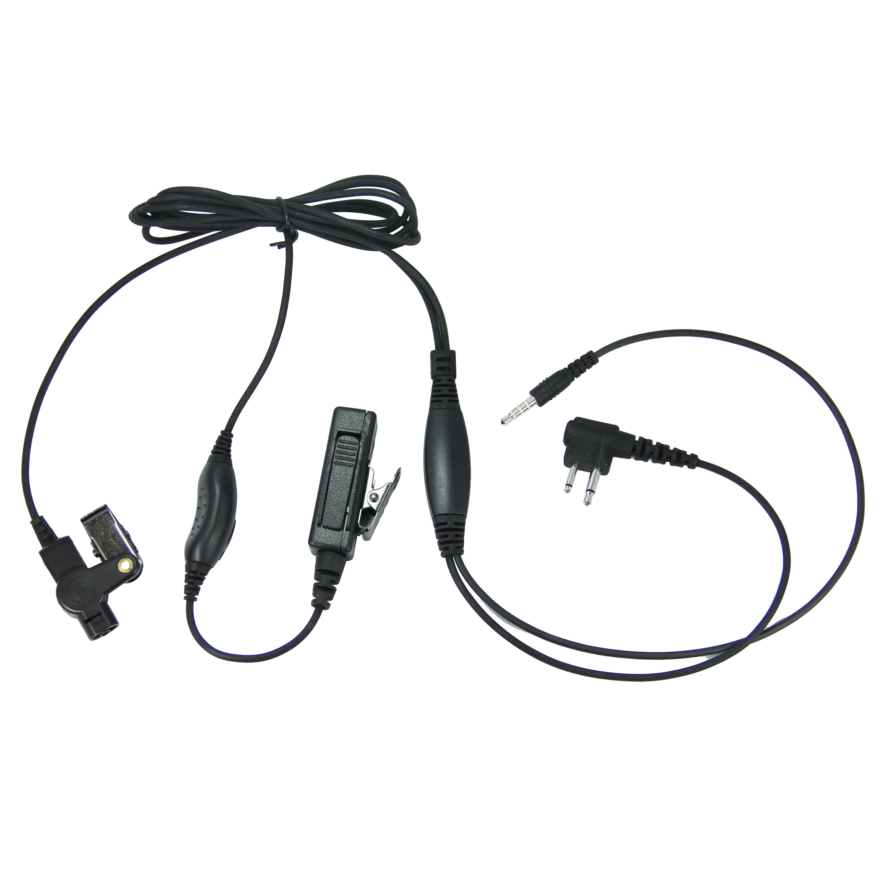 2 Wire Surveillance Earpiece Speaker  w/ PTT XR150 BR250 HYTERA Motorola 2 PRONG 