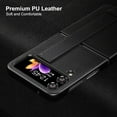 thumbnail image 5 of Case for Samsung Galaxy Z Flip 4 5G (2022) with Strap, PU Leather Back Cover + Hard PC Protective Shell Phone Case for Z Flip4 - Black, 5 of 14