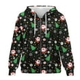 thumbnail image 4 of FOR U DESIGNS Christmas Tree Zip Up Hoodies for Women Oversized Hooded Cardigan Size M Long Sleeve Down-Shoulder Collar Sweatshirt for Women Activewear Sportswear Fall, 4 of 7