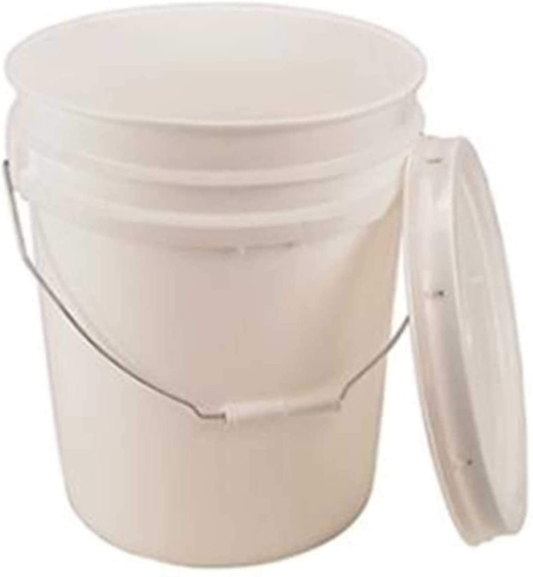 PACK OF 2-25L 5 GALLON WHITE PLASTERERS BUCKET HEAVY DUTY WITH METAL HANDLE 