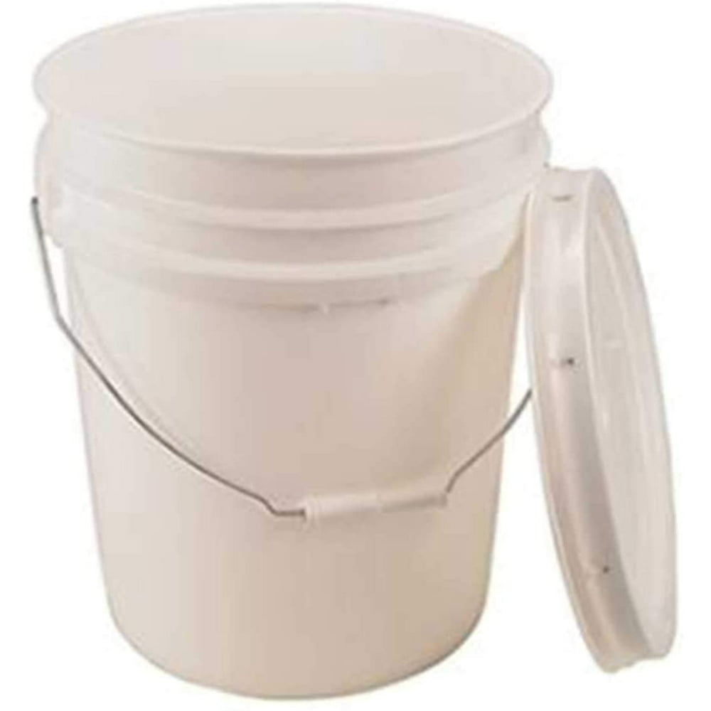 5 Gallon Bucket with Lid  Food Grade Buckets  White  Walmart.com