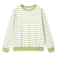 thumbnail image 5 of Hurxie Oversized Sweatshirt for Women Crewneck Striped Shirt Long Sleeve Tops Pullover Womens Fall Fashion, 5 of 8