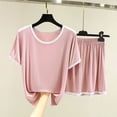 thumbnail image 2 of FRSASU Women's Pajama Sets 2 Piece Short Sleeve Lounge Sleepwear Ladies Pjs Sets Tops and Shorts Pjs Lounge Set Pink, 2 of 5
