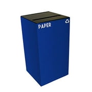 Witt Industries 28GC02-BL GeoCube Recycling Receptacle with Slot Opening, Steel, 28 gal, Blue