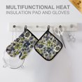 thumbnail image 4 of Yayeee Oven Mitts and Pot Holder Set of 4 Heat Resistant Kitchen Gloves Baking Hot Pad, Green Floral, 4 of 5