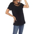 thumbnail image 4 of White Mark Women's Crisscross Neck Short Sleeve Top, 4 of 5