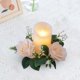 thumbnail image 4 of Guirnaldas de velas de rosas artificiales Portavelas de pilar de corona pequeña 23 cm Guirnaldas de flores decorativas Guirnalda de flores para puerta , champán, 4 of 7