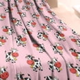 thumbnail image 3 of Pink Cow Bell Pattern Blanket,Comfortable Soft Flannel Throw Blanket,All Season,Warm Lightweight Blankets for Sofa Bed Couch Living Room Chair,60"x80", 3 of 4