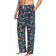thumbnail image 2 of Daiia Playful Foxes Forest Blues Men's Sleep Pant with Pockets and Drawstring,Pajama Pants-Small, 2 of 9