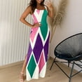 thumbnail image 2 of Plus Size Maxi Dress, Linen Retro Floral Square Neck Sleeveless Bodycon Maxi Tank Dress Casual Beach Cocktail Party Wedding Guest Sundress Boho For Women 2025 Dresses Cocktail (M, Light pink) ZMTing, 2 of 5