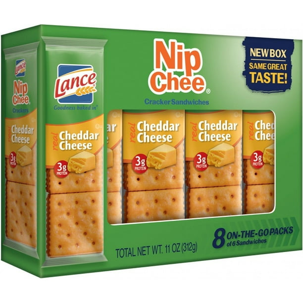 Lance Nip Chee Cheddar Cheese Crackers 11 oz 8 Count Boxes Single