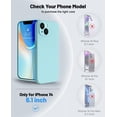 thumbnail image 6 of for iPhone 14 Case, Upgraded Silicone 14 Phone Case [2 Pack Screen Protectors][Camera Protection] Shockproof Women Men Girl Protective Case Cover for iPhone 14 6.1" - Light Cyan, 6 of 12