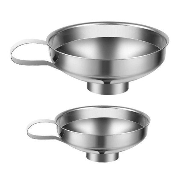 Stainless steel household wide mouth funnel Silver White