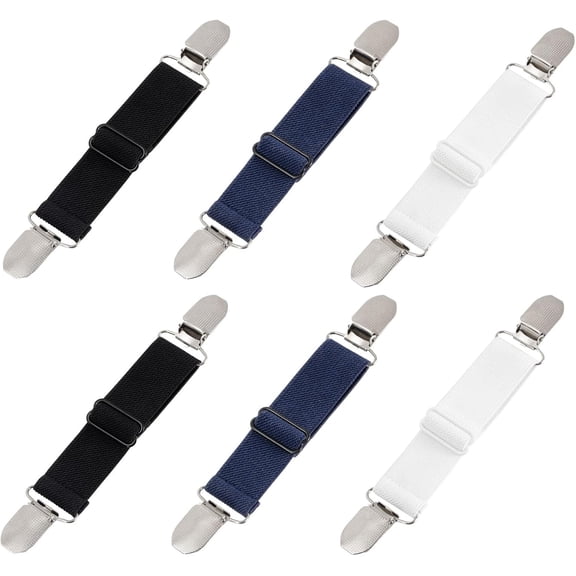 Elastic Pant Cinch Clips Waist Tightener Belt Adjustable Boot Straps 6 Pack