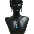 thumbnail image 2 of Crunchy Fashion Stylish Bollywood Indian Jewelry Blue Eterno Crystal Pendant Set for Women, 2 of 4