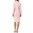thumbnail image 3 of 2 Piece Suit Skirt Business Set for Women Long Sleeve Work Outfits Blazer Jacket Pencil Skirts Set L Pink, 3 of 5