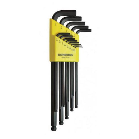 Bondhus 10937 Hex Key Wrench Set, Sizes .050-3/8 Inch, Set of 13