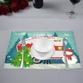 thumbnail image 3 of MKHERT Funny Christmas Tree and Snowman in Winter Forest Placemats Table Mats for Dining Room Kitchen Table Decoration 12x18 inch,Set of 4, 3 of 4