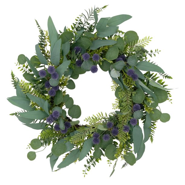 Puleo International Couronne épicéa Floquée 61 Cm – 110 Branches – Neige Artificielle – Déco Noël