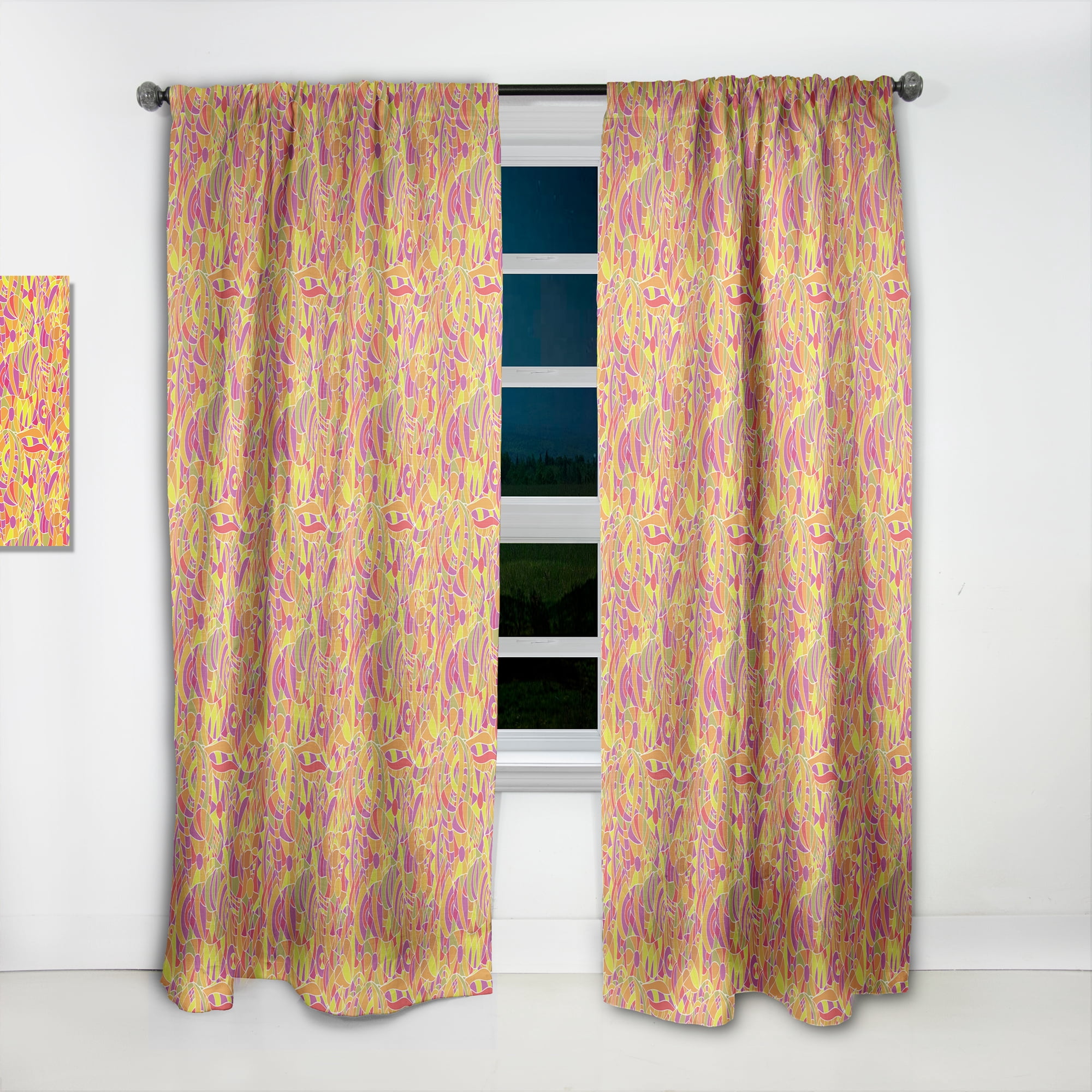 Designart 'Colorful Geomatric Pattern' Modern & Contemporary Curtain Panel
