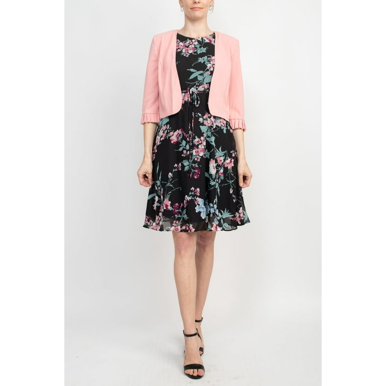Chiffon 3/4 Sleeve Mini Round Neck Vacation Dresses Chiffon 3/4 Sleeve Mini Round Neck Vacation Dresses