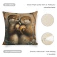 thumbnail image 4 of otters hugging seashells Linen toss pillowcase decoration pillowcase gifting preferred 20x20 inch cushion cover sofa pillowcase sofa bedroom living room car, 4 of 8