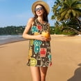 thumbnail image 3 of Disketp Robot and Monsters para Vestido sin Mangas para Mujeres, Vestidos de Verano para Mujeres, Casual y Holgado para la Playa, 3 of 7