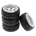 thumbnail image 4 of Yeacher Pneus de Voiture de Rallye Tout-Terrain Télécommandée 65*45*26mm 4 Pcs Remplacement pour TAMIYA TT02 XV01 HSP, 4 of 7