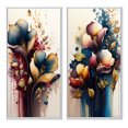 thumbnail image 2 of Designart "Navy and Maroon Calla Collection II" Calla Lily Framed Wall Art Set Of 2 - Red Floral Framed Canvas Set For Living Room Decor, 2 of 6