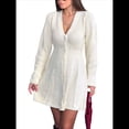thumbnail image 3 of Vestido Mini de Punto con Cuello en V, Larga y Botones para Mujer XL, 3 of 10