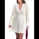 thumbnail image 3 of Vestido Mini de Punto con Cuello en V, Larga y Botones para Mujer M, 3 of 10