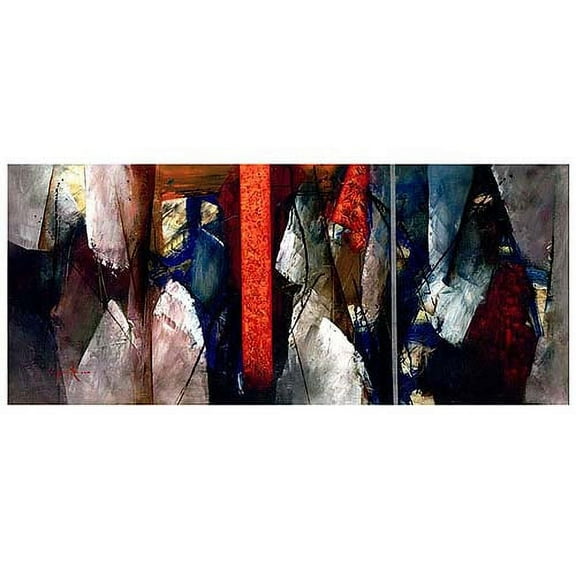 Trademark Fine Art "Abstract VI" Canvas Art by Lopez, 14x32