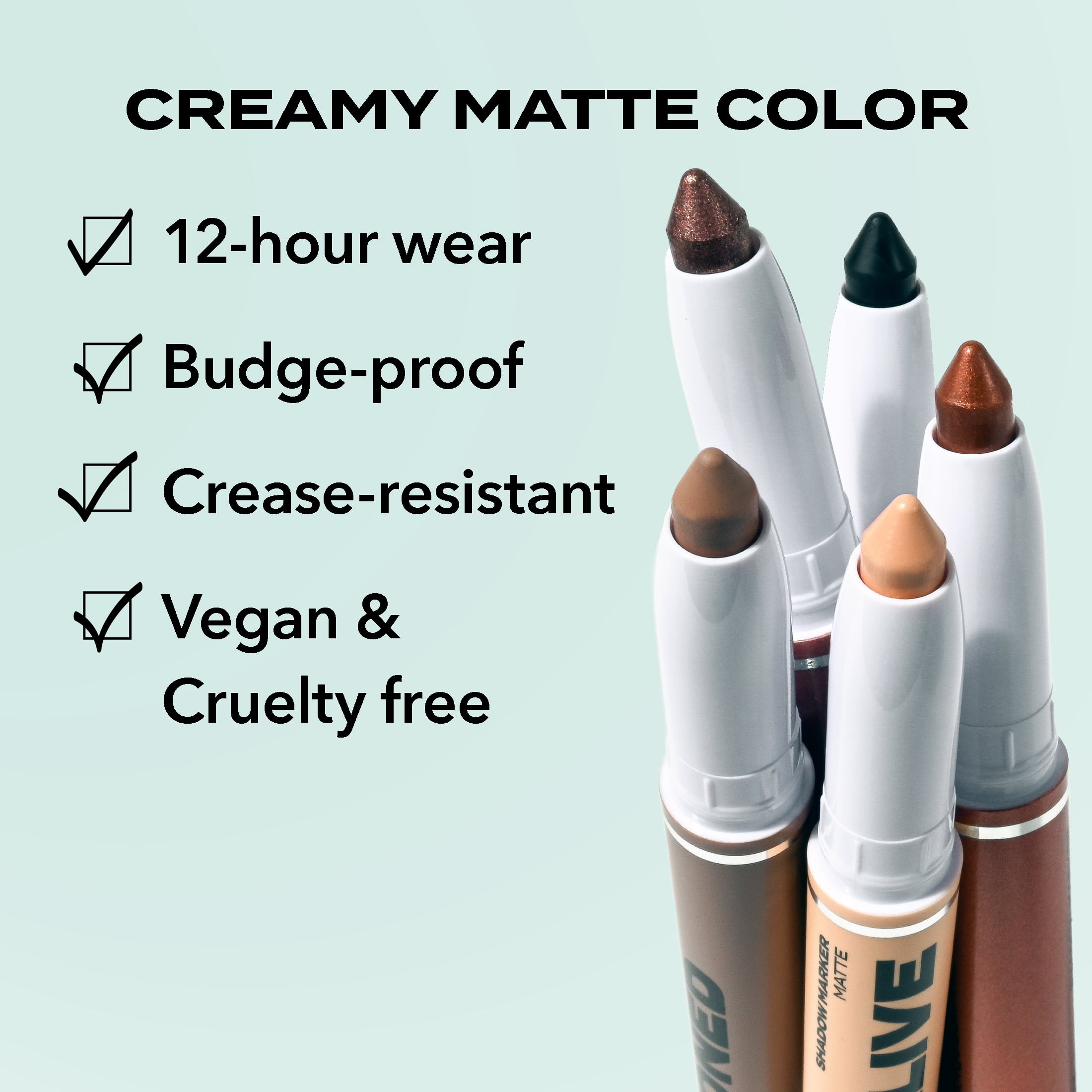 Hard Candy Eye Def Eyeshadow Stick, Matte, Creamy, Blendable Color. Mint