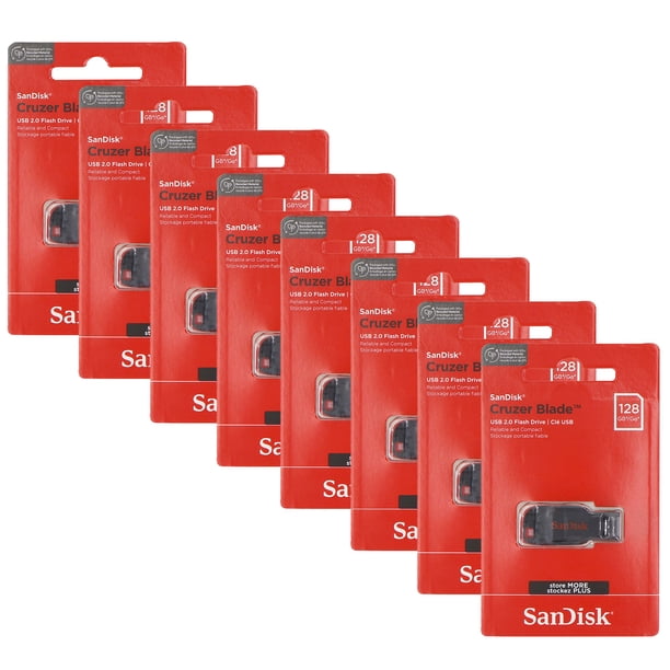 Unidad flash USB SanDisk Cruzer Blade 128 GB (roja) x8