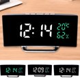 thumbnail image 3 of Led Mirror Digital-Alarm Clock Adjustable Brightness for Bedroom Office Desktop B-Green, 3 of 6