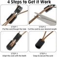 thumbnail image 3 of Pack of 25 Black Pull Tabs for Ropes and Drawstrings in Various Applications, 3 of 4