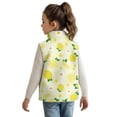 thumbnail image 2 of Xoenoiee Lemon Floral Print Girls Fuzzy Fleece Zip Up Vest with Pockets Lightweight Warm Sleeveless Jacket Coat for Toddler Youth, 5-6 Years, 2 of 7