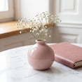thumbnail image 3 of Unique Bargains Small Ceramic Bud Tiny Matte Decorative Vase Pink 2.6"L x 2.6"W x 2.8"H, 3 of 7