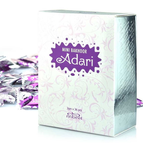 Mini Bakhoor Adaari Incense by Nabeel 108gm (Box of 36 x 3gm)