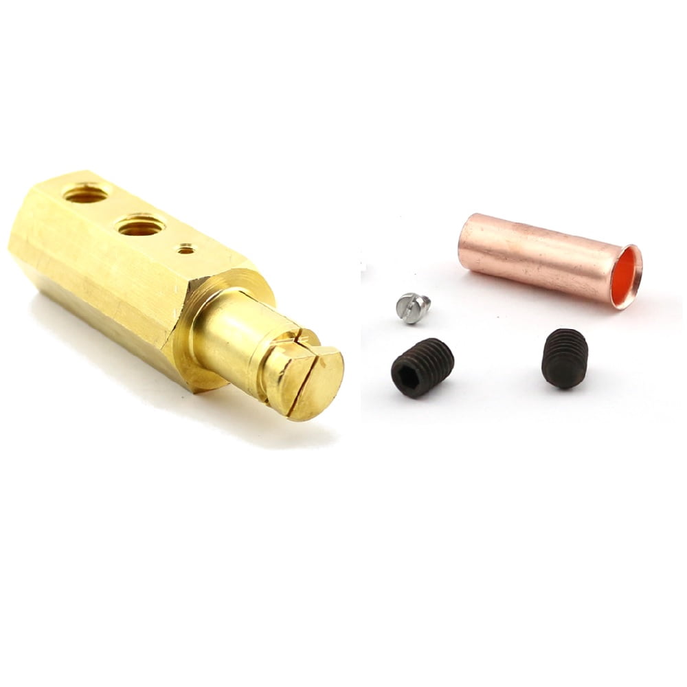 WeldingCity Tweco/Lenco Style 4-MPC/LC-40HD Twist-Lock Insulated Male Connector and Female Terminal Adapter 2-AF Threaded Stud to Male for Welding Cable 3/0-4/0 (70-95mm)