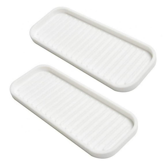 2 Pack Silicone Sponge Holder Kitchen Sink Organizer Tray Dish Caddy Soap Dispenser,Scrubber Spoon Holder,Dishwashing Accessories,9x3.5inch