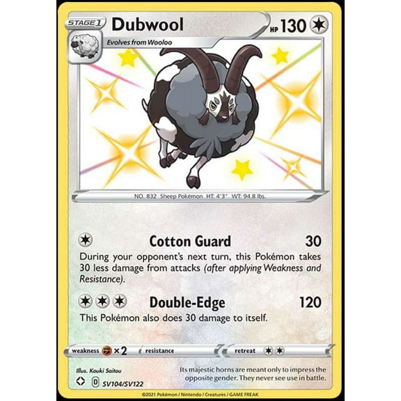 Pokemon Shining Fates Shiny Rare Dubwool SV104