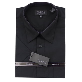 G-Style USA Men's Regular Fit Long Sleeve Solid Color Dress Shirts - Black  - 2X - 18-18.5 - 34-35 - Walmart.com