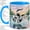 Blue, variant on Watercolor Common Loon Coffee Mug, Lake Bird Mug, Morning Coffee Tea Cup for Cabin Office, Black White Wings Splashing on Water, Pine Forest Sunset Nature Art, Birdwatchers Women Men