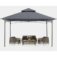 thumbnail image 6 of ABCCANOPY 11'x11' Patio Gazebo With Double Soft Roof Canopies for Shade and Rain,Dark Gray, 6 of 7