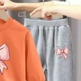 thumbnail image 4 of Taybagh Girls Winter Outfits Bow Printed Toddler Girls Clothes Size 6 Sweatshirt Pants Birthday Outfit Orange 8-9 Years, 4 of 5
