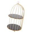 thumbnail image 1 of Estante de Almacenamiento para Jaula de Pájaros, Soporte Organizador de Cosmética de Vidrio y Hierro de Doble Capa para Encimera de Binado, Tocador, 1 of 7