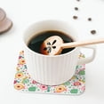 thumbnail image 5 of Lsque Turtle Flower Pattern 4" Drink Coasters Set of 4, PVC Leather Absorbent Coasters, Table Coaster Set Decorative Coffee Cup Coasters Housewarming Gift -Square, 5 of 6