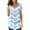 Light Blue, variant on Fesfesfes Women Graphic Tshirt Womens Casual Tops V- Neck Hide Belly Short Sleeve T-Shirts Cute Flowy Tunic Blouses 10(XL)