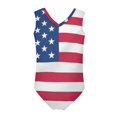 thumbnail image 2 of FOR U DESIGNS USA Flag Baby Girl Sleeveless Swimsuit for Beach Swimming Pool Kids Teens One Piece Summer Swimwear Lightweight Gymnastics Leotard Size 13-14, 2 of 8